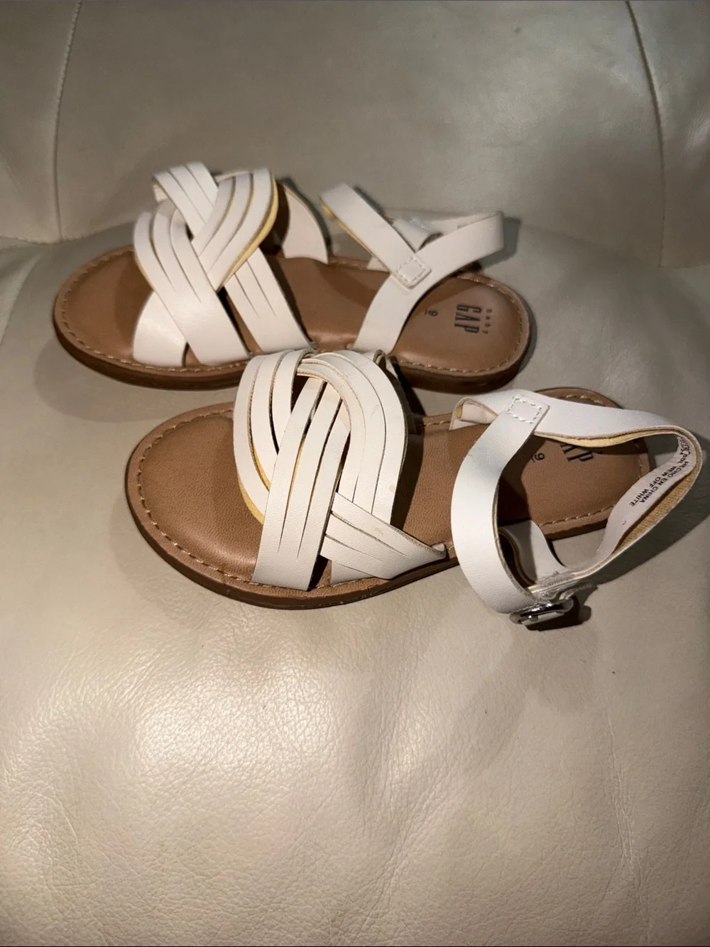 GAP White Braided Strappy Kids Sandals
